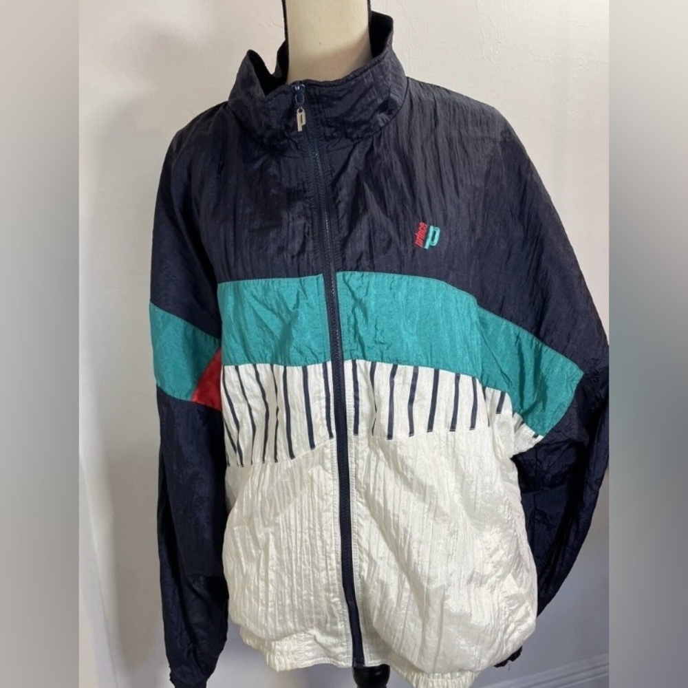 VTG Vintage 90's Prince Tennis Men's Striped
Colorblock Windbreaker Size XL tall